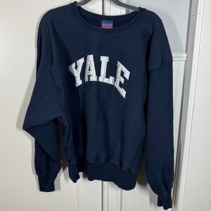 RARE Vintage Champion Yale University Reverse Weave Crewneck Sweatshirt Navy XL